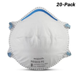 Maxisafe RES513 20-Pack P2 Mask Conical Respirator Mask without Valve