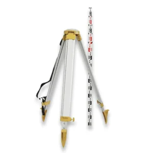 TOPCON 5/8" THREAD TOP DOME TRIPOD W/ 5M E-FACE STAFF COMBO BUILD_COMBO_2_T